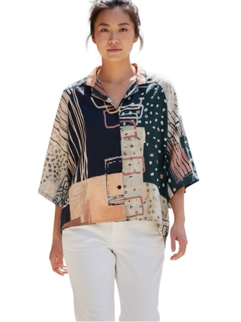 3 POTATO Women’s Abstract Design Top